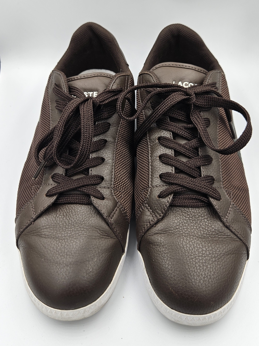 Lacoste Graduate LCR3 Brown Leather & Mesh Sneakers - Men’s 11.5